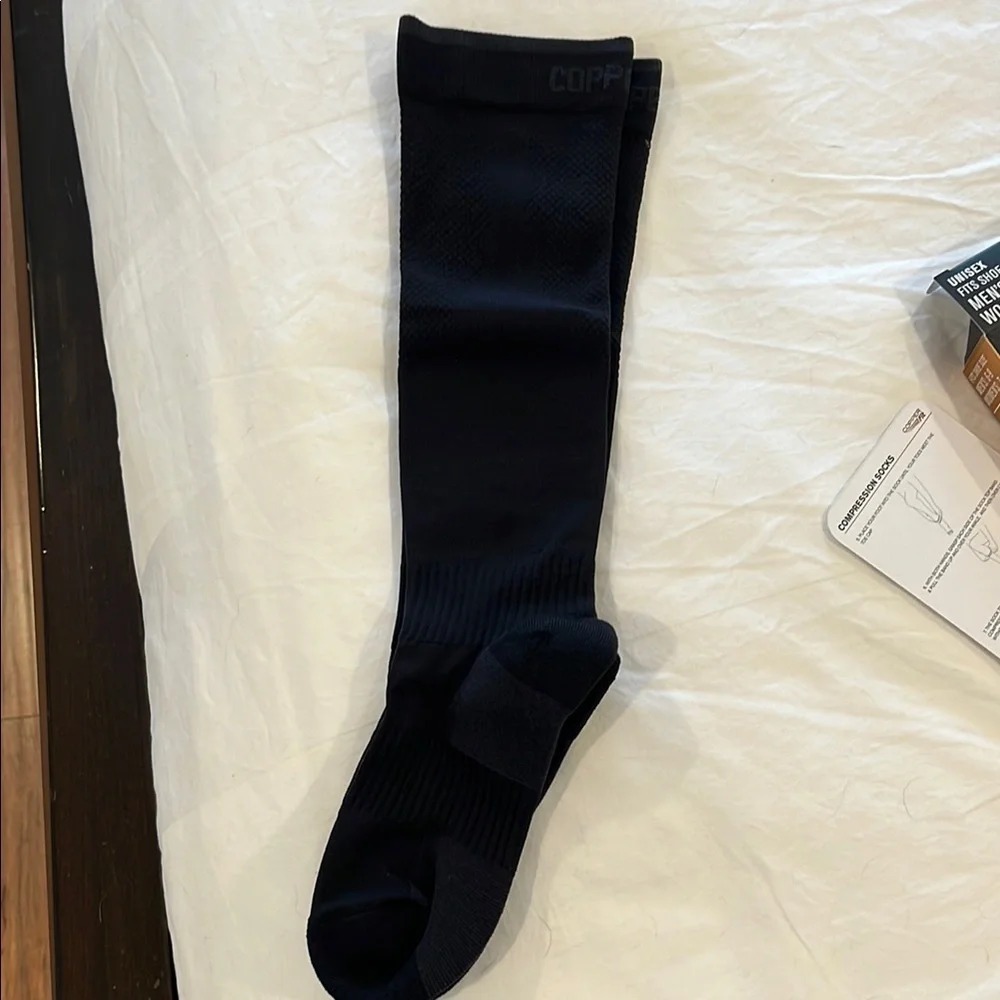 Copper Fit Black Athletic Energy Compression Socks Unisex Great for Travel!